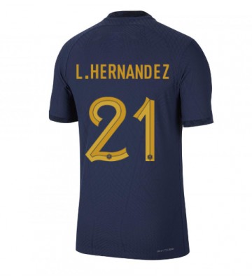 Frankrig Lucas Hernandez #21 Hjemmebanetrøje VM 2022 Kort ærmer